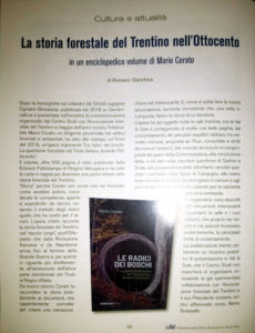 "La storia forestale del Trentino nell’Ottocento”, "La Val" - rivista del Centro studi val di Sole - gennaio-marzo 2020