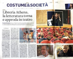 “Libreria Athena, la letteratura torna e approda in teatro”, Trentino - 18 giugno 2020